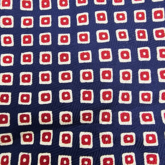 Lauren Ralph Lauren Geometric Navy Blue Red Silk Tie USA Classic Necktie 55.5" - Picture 6 of 6